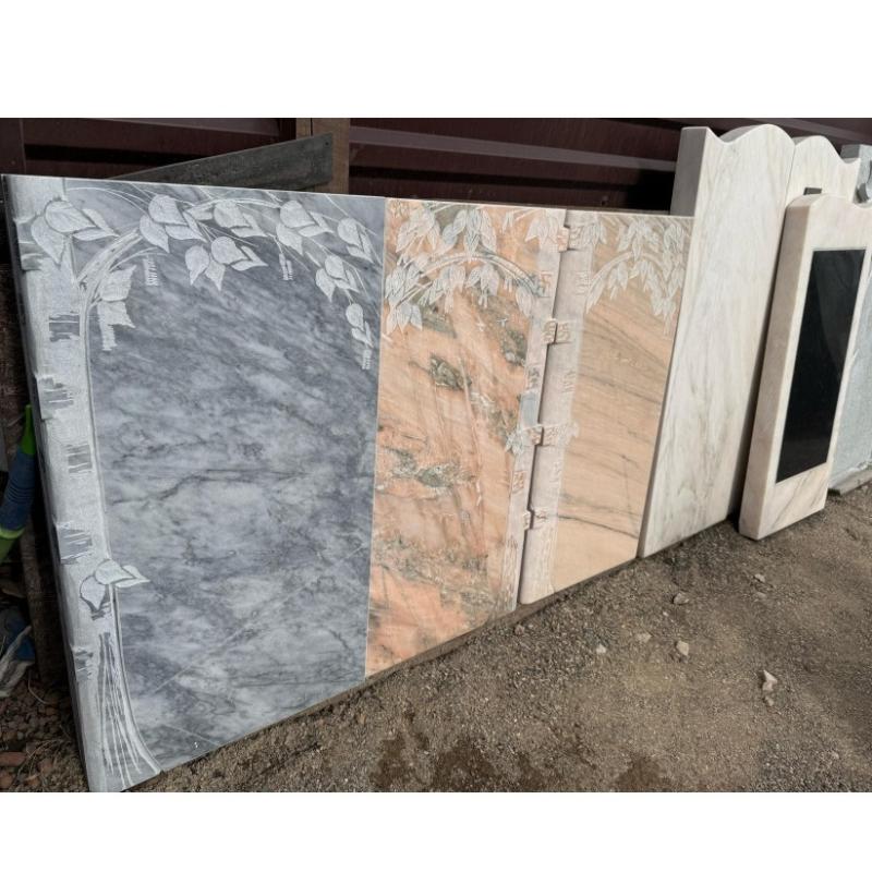 Памятники прямые серый мрамор