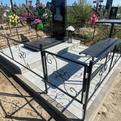 Плита 2уровня с брусчаткой, надгробка
