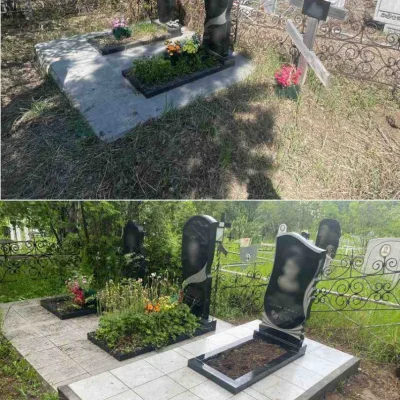 одноместная плита, фигурный памятник