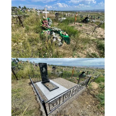 одноместная плита, прямой памятник с оформлением